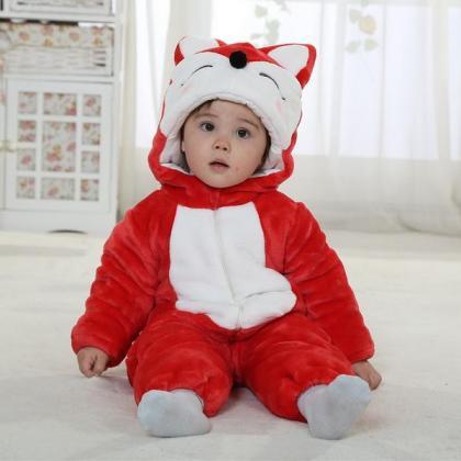 Winter Type Fox Unisex Playsuits Romper Toddlers..