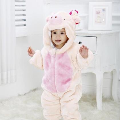 Pink Pig Romper And Sash Set, Baby Girls Outfit,..