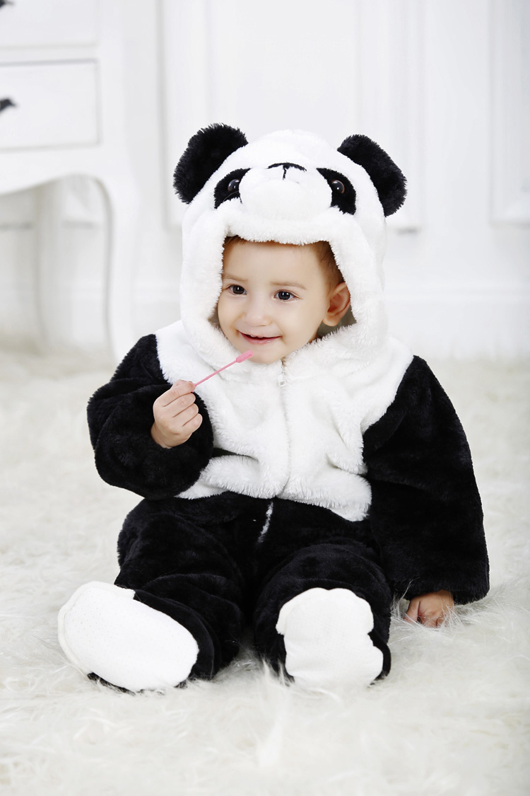 Winter type panda Unisex Playsuits Romper Toddlers jumpsuit onesie animal for baby