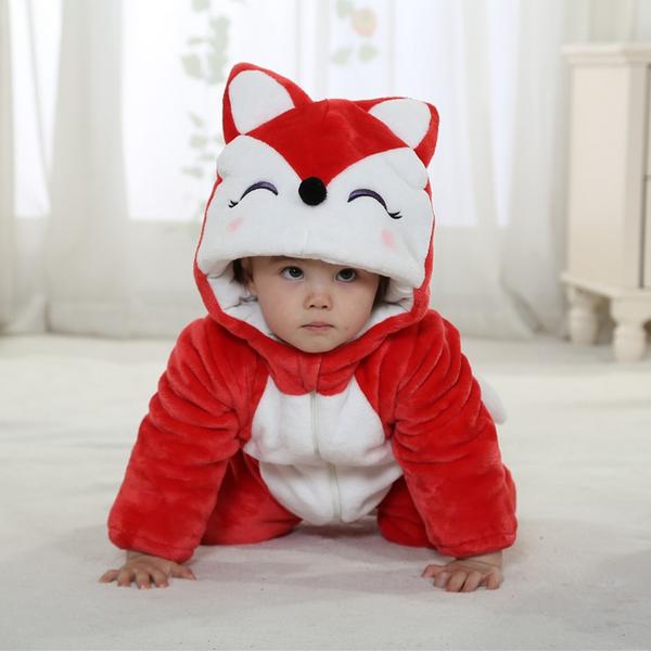 Winter Type Fox Unisex Playsuits Romper Toddlers Jumpsuit Onesie Animal For Baby