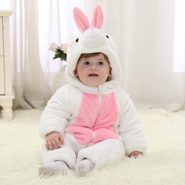 White Rabbit Winter Type Unisex Playsuits Romper Toddlers Jumpsuit, Baby Boy Or Girl, Baby Animal Onesie,1st Birthday,baby Clothes ,baby Winter